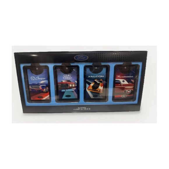 Ford Cougar, Grand Torino, Falcon, T-Bird 4-Piece Cologne Spray Gift Set, Scent, - Picture 1 of 4